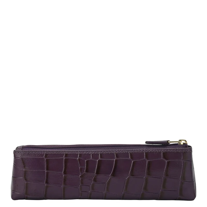 Da Milano Grapevine Croco Leather Multi Pouch - Grapevine  | Best Price UAE